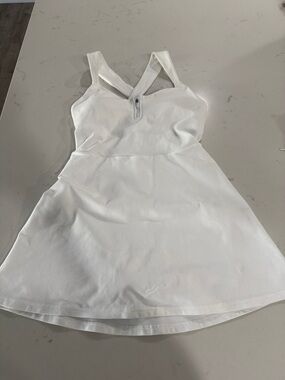 ALO Yoga White Cross-Back Tennis Dress
